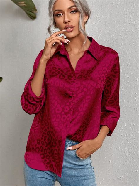 leopard print versace shirt|Leopard Jacquard Satin Shirt .